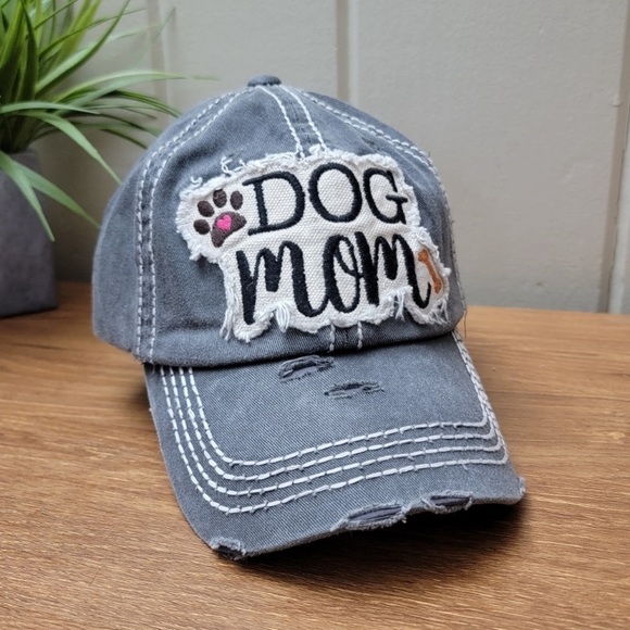 COPY - KBethos “Dog Mom” Distressed Embroidered Patch Baseball Cap - Picture 3 of 10